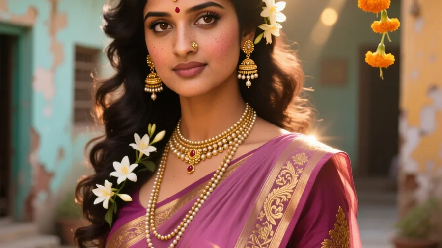 Your selfie reimagined as a cinematic vintage saree