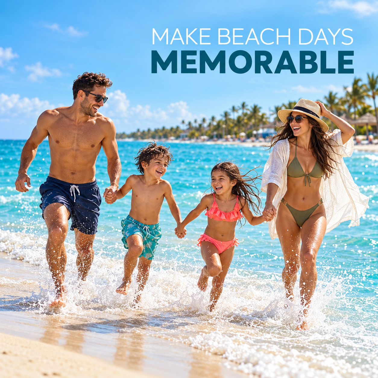 Family beach day - Laugh, run, and splash through a beach day together outside.