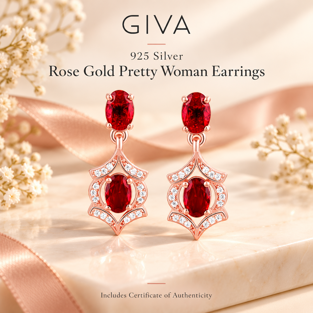 Rose Gold Pretty Woman Earrings