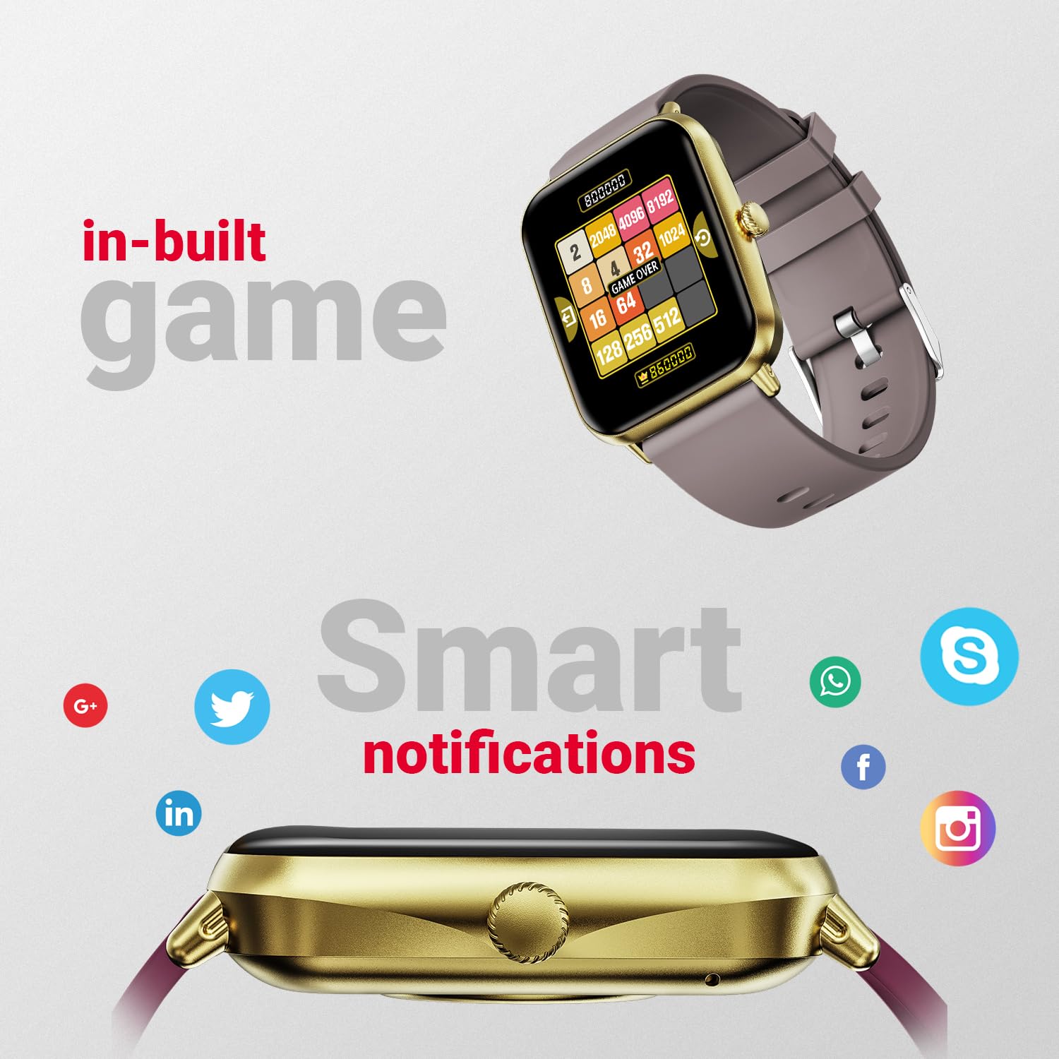 Fire-Boltt Ninja Call Pro Plus in-built game and smart social media notifications