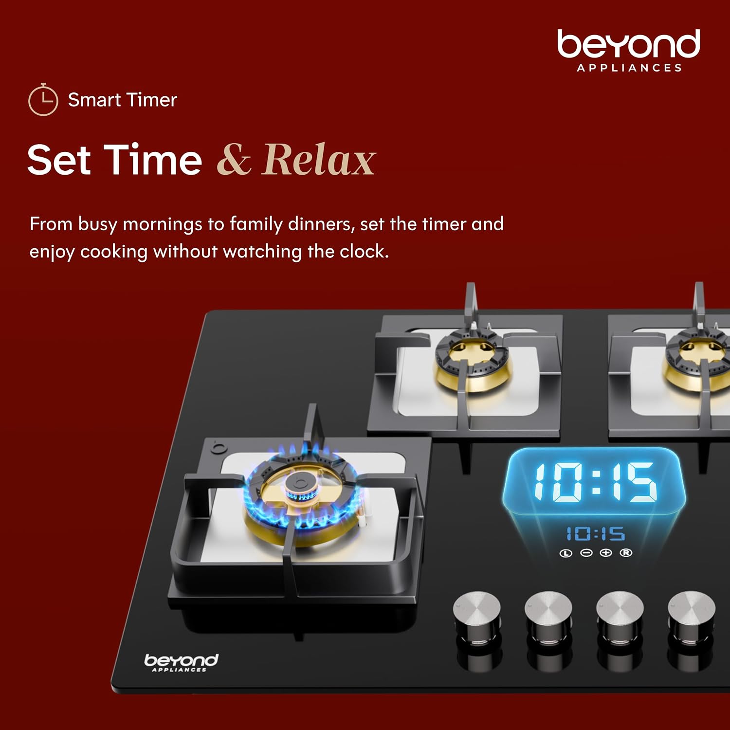 A digital timer for added cooking convenience