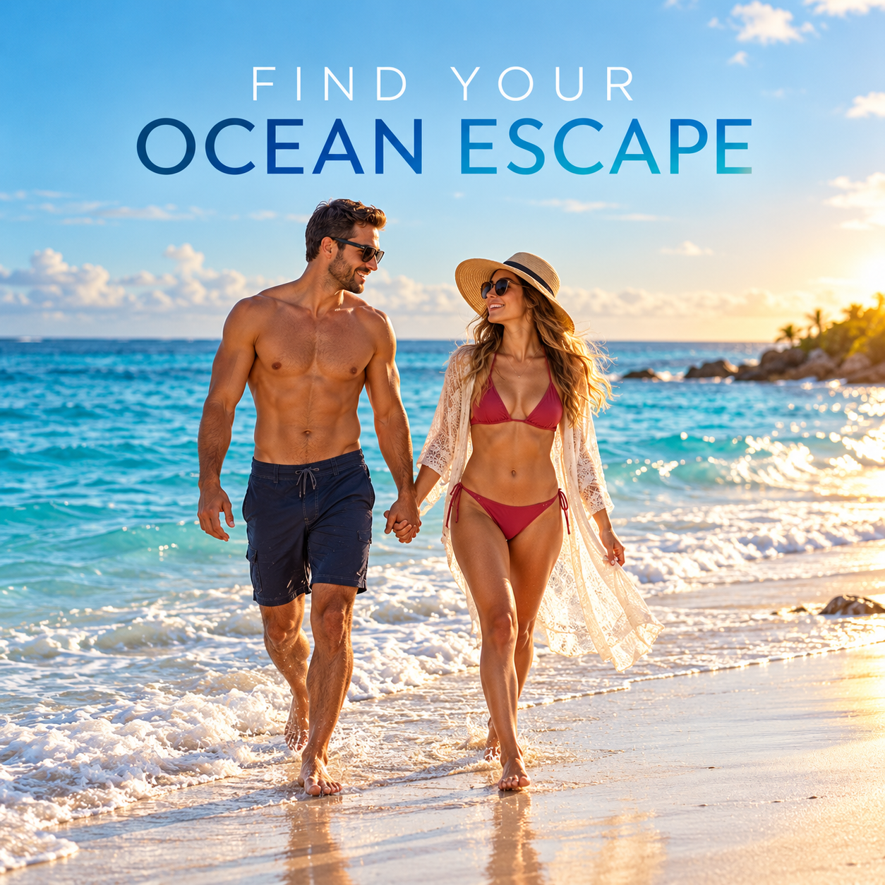 Couple’s ocean escape - Walk hand in hand where warm sand meets the sea.