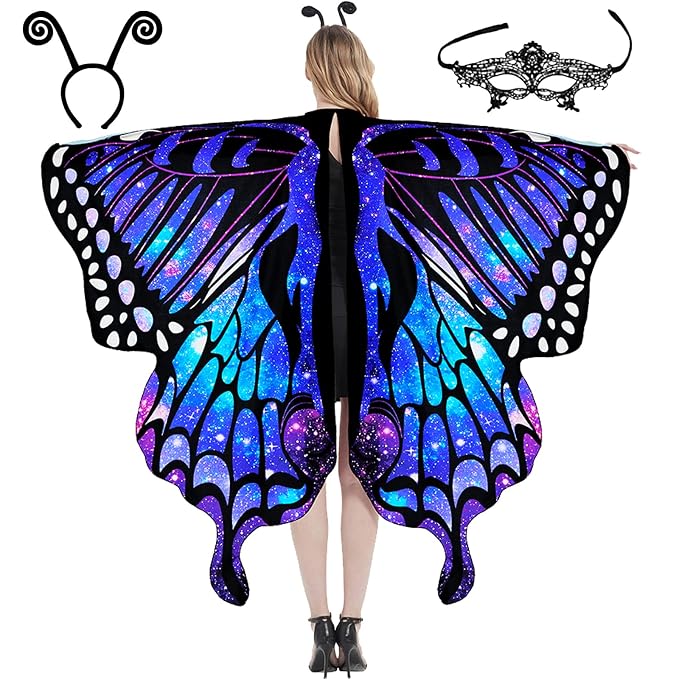 Full-length view of the wings spread open, showing the complete shape