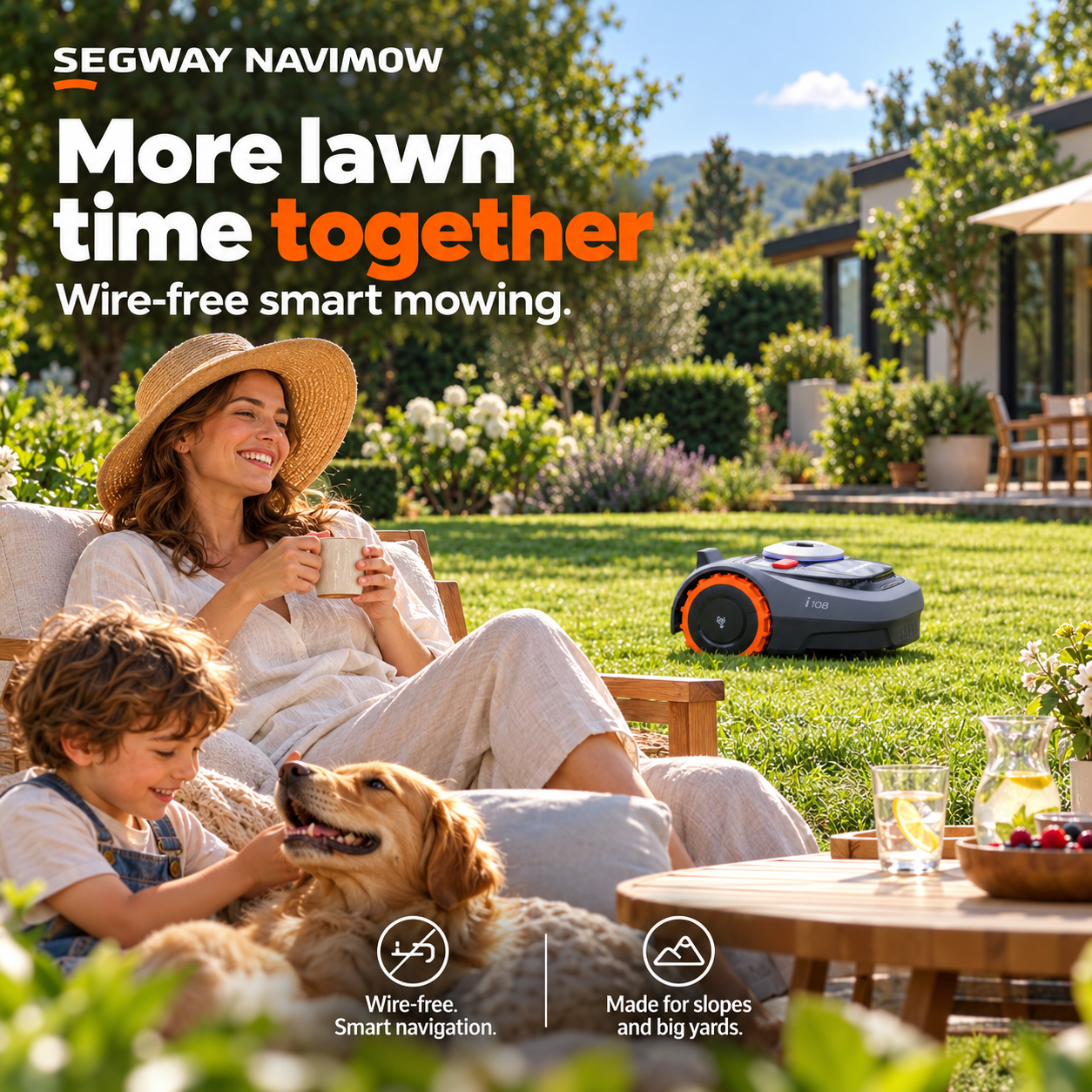 Follow planned mowing paths for a tidy finish.